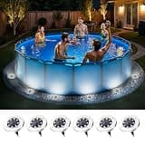 SOLPEX 6 Pack Solar Pool Lights for Above Ground Pools, Waterproof LED Above Ground Pool Lights, Outdoor Pool Decoration Accessories(Cool White)