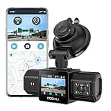 COOAU Dual Dash Cam 2.5K+1080P, Dash Cam Front and Inside, Built-in GPS and WI-FI, Dash Camera for Cars, Perfect for Uber and Taxi Drivers, Night Vision, Accident Record, 24Hr Parking Mode