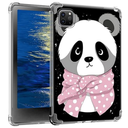 GFRGTFHYT Clear Case for iPad Pro 12.9 inch 2022/2021/2020 (6th/5th/4th Gen) Slim Lightweight Soft TPU Transparent Silicone Shockproof Protective Back Cover for iPad Pro 12.9, Cold Panda