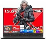 2026 AMD Gaming Laptop with Ryzen 7 5700U Processor(8C/16T, Up to 4.3GHz), AMD Radeon™ Graphics, 16GB RAM 512GB NVMe SSD, 15.6“ FHD Display Laptop with BK, WiFi 6, HDMI, Type-C, Webcam Cover Slide