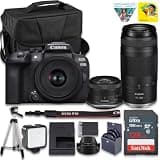 Canon EOS R10 Mirrorless Camera Kit | 24.2MP APS-C Sensor with RF-S 18-45mm Lens | 4K Video Dual Pixel AF Compact Travel Photography (5331C016) + Canon RF 75-300mm Lens + 128GB Card + Bag