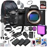 Sony a7 V Mirrorless Camera with 24-105mm G Lens Bundle + 64gb Extreme Accessory Package Including LED Light, Filter Kit, 2x Replacement Battery, U-Grip, Backpack, Tripod, Software and More (38 Items)