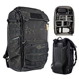 PGYTECH OneMo TAC 25L Tactical Camera Backpack, Waterproof DSLR/SLR/Mirrorless Photography Camera Bag with 15.6" Laptop Sleeve, Tripod Holder & Rain Cover (Dark Night camo)