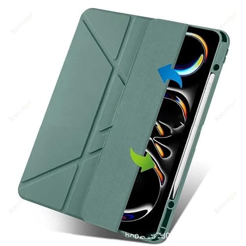 Hemasa IPad Case for Air 11, Air 5, Air 4, Pro 11, 10.2-inch, 10.5-inch, 9.7-inch, Compatible with M2, M3, M4 (Dark Green, 2024 iPadPro 11 M4)