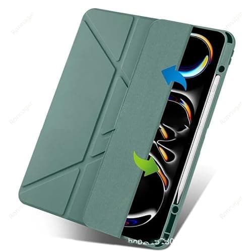 Hemasa IPad Case for Air 11, Air 5, Air 4, Pro 11, 10.2-inch, 10.5-inch, 9.7-inch, Compatible with M2, M3, M4 (Dark Green, 2024 iPadPro 11 M4)