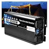 5500W 12V 24V 48V 60V 72V DC to 110V/230V AC Converter Pure Sine Wave Power Inverter Car with 2 Outlets,for Home, Vehicle,Camping