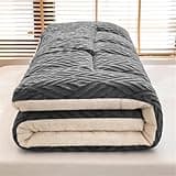 Tatami Mattresses Japanese Futon Soft Sherpa Fleece Japanese Mattress Portable Bed Pad for Sleeping At Home Camping Sofa, Gray, 120 * 200cm