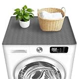 SCYFREID Washer and Dryer Top Protector Mat, 1 PCS, 25.6“ x 23.6" Silicone dust pad, Non-slip,Heat-Resistant, Leak-Proof Top Protector for Laundry Room Essentials,(Gray,1 PCS)