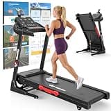 Winfita Folding Treadmill for Home 3.5HP Auto Incline 0-12% 300 lbs
