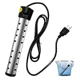 Water Heater Electric, Fast Heating Portable Water Heater with 304 Stainless Steel Guard & Digital LCD Thermometer, Heats 5 Gallons in Minutes for Camping, Bath & Small Pool