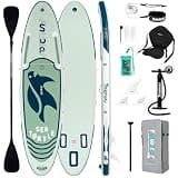 FunWater Inflatable Stand Up Paddle Board Ultra-Light Inflatable SUP Board Paddle Blow up Paddle Boards for Adults with SUP Advanced Accessories, Double-Ended Paddle, Seat, Pump, Backpack, Leash