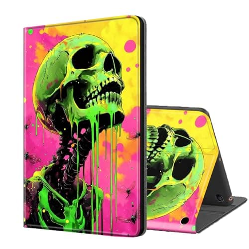 ETLKJVBL for Fire Max 11 Tablet Case(13th Generation,2023 Release), Auto Sleep/Wake, Neon Skeleton with Dripping Slime Multiple Angles Viewing Folio Stand Case for Amazon Fire Max 11 Tablet
