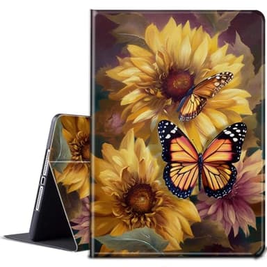 for Kindle Scribe Case for Kindle Scribe Cover with Adjustable Stand & Auto Wake/Sleep Smart Protect PU Leather Cover Tablet Case for Kindle Scribe 10.2 inch 2022 Release - Butterflies and Sunflowers