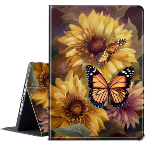 for Kindle Scribe Case for Kindle Scribe Cover with Adjustable Stand & Auto Wake/Sleep Smart Protect PU Leather Cover Tablet Case for Kindle Scribe 10.2 inch 2022 Release - Butterflies and Sunflowers