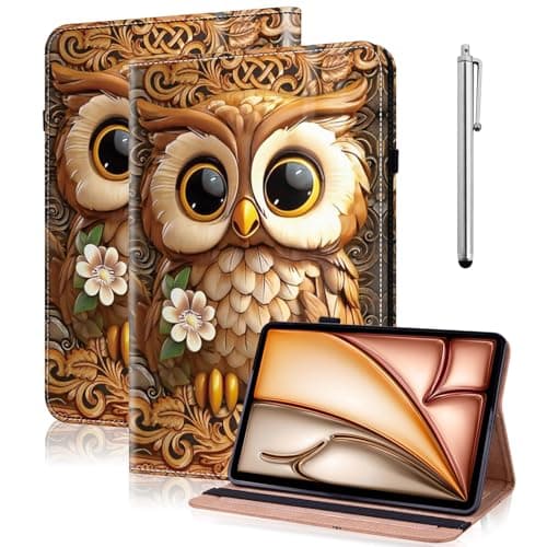 VODEFOX Case for Samsung Galaxy Tab A 9.7 Inch (SM-T550 T555 SM-P550 P555),PU Leather Folio Flip Stand Shockproof Smart Case - Brown Owl