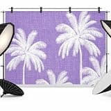 Purple Palm Trees Backdrop 8x6ft Farmhouse Tropical Summer Beach Photography Backdrop Fabric Photoshoot Background Tapestry Banner for Birthday Baby Shower Decoration Party Video Photo Studio Props