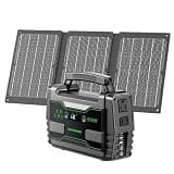 MARBERO Solar Generator 155Wh with 30W Solar Panel Portable Power Station with 2x 100W AC Outlets(Peak 150W), QC3.0 USB UL Certified for Home Blackout, Camping, RV Travel, Ultra-Light & Silent Fan