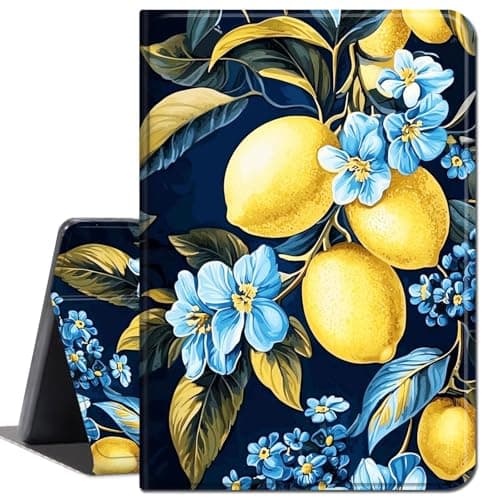 Case for Microsoft Surface Go 4 2023 / Go 3 2021 / Go 2 2020 / Surface Go 2018 10-inch Tablet,Slim Lightweight Smart Shell Stand Cover with Auto Wake/Sleep,Blue Watercolor Lemon Tree