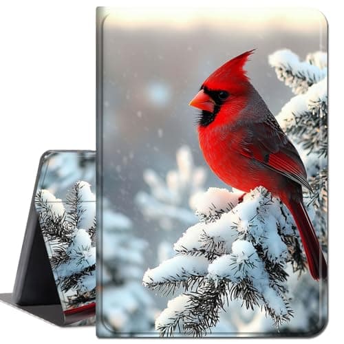 Case for iPad Pro 12.9 5th / 6th Generation Stand 2021/2022,Slim Soft Shockproof TPU Silicone Protective Back Shell Case for iPad Air 13 Inch M3/M2 (2025/2024),Snowy Tree and Red Bird