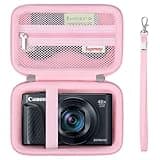 Supmay Hard Carrying Case for Canon PowerShot SX740 HS/ SX730 HS/ SX720 HS/ SX620 HS/ G7 X Mark III/ G7 X Mark II Digital Camera, Storage Holder Travel Bag with Mesh Pocket for Battery Pack, Pink