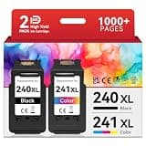 InKID PG-240XL CL-241XL Compatible for Canon 240XL 241XL Combo Pack PG-240XL/CL-241XL Work for Canon Pixma TR4720 TS3720 TS3522 TS3520 TS3722 TS3500 TR4722 TR4723 TR4700 TS3700 Printer(2 Pack)