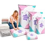 No Pump Vacuum Storage Bags,3D Space Saver Compression Bag for Clothes,Comforters,Blanket Bedding,Reusable Airtight Storage Bags for Closet Organization,Moving,Travel Seasonal Storage
