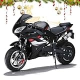 gibxiyza 50cc Dirt Bike, Kids Dirt Bike, Mini Motorcycles, 4-Stroke Gas Power Motocross, Kids Motorcycle Off Road Pocket Motorbike with Front Rear Disc Brakes, Racing Dual Headlights 2025 Upgrade Bl