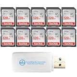 SanDisk Class 10 Memory Card 128GB 10 Pack Ultra SD Card SDSDUNB-128G-GN6IN