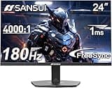 SANSUI 24 Inch Gaming Monitor 180Hz, DP 1.4 & HDMI 2.0 Ports High Refresh Rate Computer Monitor, Racing FPS RTS Modes, 1ms Response Time 110% sRGB (ES-G24F4, HDMI Cable Included)
