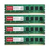 【DDR3 RAM】 GIGASTONE 32GB Kit (4x8GB) DDR3/DDR3L 1600MHz (1333MHz) PC3-12800 (PC3-10600) CL11 1.35V/1.5V 2Rx8 UDIMM 240 Pin Unbuffered Non ECC High Performance PC Desktop Memory Upgrade