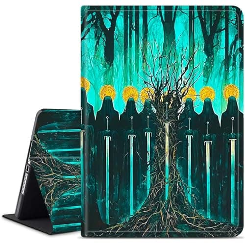 Dikoer for Samsung Galaxy Tab A 8.0" 2017 (SM-T380/T385) Tablet Case, Multiple Viewing Angles & Kickstand Back Case Drop Protection Smart Cover, Blue Skull Knife