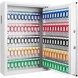 Key Box Key Cabinet for 100 Keys, Digital Keypad Wall Safe Secure Lock Box, Key Storage Box Organizer with Numbered Hooks, Key Lock Box with Deposit Slot, Electronic Lockbox for Home Office,A-1