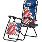OS MOTOR Zero Gravity Chairs, Portable Folding Reclining Lounge Chairs with Adjustable Pillow and Cup Holder Trays for Outdoor, Patio, Beach, Camping, Garden, Poolside, Striped Star-Inspired Design