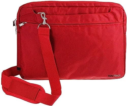 Navitech Red Sleek Water Resistant Travel Bag - Compatible with AGM PAD P1 Tablet 10.36"