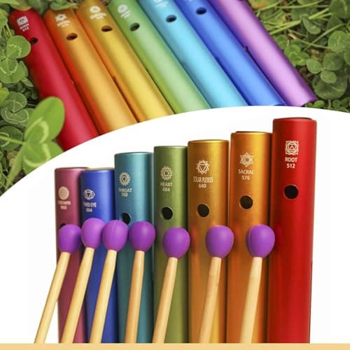 oiakus 7pcs Aluminum Wah-Wah-Tube, Hand Percussion Instrument Set, 512Hz/576Hz/640Hz/684Hz/768Hz/864Hz/960Hz, for Music Accompaniment and Personal Relaxation