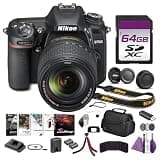 Nikon D7500 DSLR Camera Kit 18-140mm Lens 4K WiFi Bundle with Replacement Battery EN EL15C + Camera Bag + Cleaning Kit + Flexible Vlogging Tripod + 64GB Memory Card + More