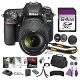 Nikon D7500 DSLR Camera Kit 18-140mm Lens 4K WiFi Bundle with Replacement Battery EN EL15C + Camera Bag + Cleaning Kit + Flexible Vlogging Tripod + 64GB Memory Card + More