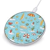 Theme Graphic Arts Wireless Charger 10W Portable Fast Wireless Charging Pad Compatible with Phone Slim Charging Station Lightweight Charger Mat Charging Block for Travel Home Office