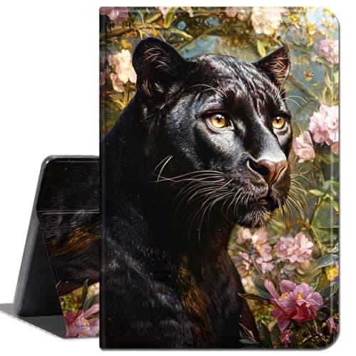 Case for Microsoft Surface Go 4 (2023)/Surface Go 3 (2021)/ Surface Go 2 (2020), Surface Go (2018),Slim Soft Shockproof TPU Silicone Protective Back Shell Case,Black Leopard and Flower