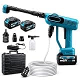 2026 Upgrade Portable Cordless Pressure Washer 2x3.0A Batteries Powered Power Washer with 6-in-1 Nozzle 16.5FT Hose 1800 PSI for Cars Patio Garden & Outdoor Cleaning,Blue