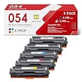 Compatible 054 High-Yield Toner Cartridge Replacement for 054H CRG-054 Works with Canon Color imageCLASS MF640C MF641Cw MF641Cdw MF642Cdw MF643Cdw MF644Cdw Printer(5-Pack Black Cyan Yellow Magenta)
