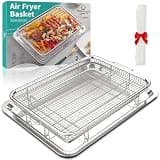 Air Fryer Basket for Oven, OPENICE 15.3" x 11.0" Large Air Fryer Tray and Pan with 30PCS Parchment Papers, Stainless Steel Oven Air Fryer Basket and Tray for Baking Grilling