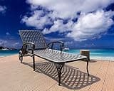HXCQYGL Single Cast Aluminum Outdoor Lounge Chair, Weatherproof Patio Reclining Chaise