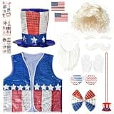 Yopyame 16pcs 4th of July Patriotic Uncle Sam Costume Accessories Set