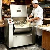 Large Capacity Stand Mixer – 7.5/15/25kg Dry Flour – Spiral Dough Mixer with Dragon Twisted Kneader – Counterclockwise Dough Release – For Pizza, Bread, Meat Fillings 25kg