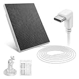 ywmvcm Solar Panel with Battery, 5V USB-C Solar Panel Charger Compatible with Smart Doorbell Camera, 4000mAh Battery Backup Power Bank for Wireless Video Doorbells, IPX5 Weatherproof