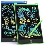 TECJOE 10 Inch 2 Pack LCD Writing Tablet, Colorful Doodle Board Drawing Tablet for Kids, Kids Travel Learning Toys Christmas Birthday Gifts for 3 4 5 6 7 8 Year Old Boys and Girls Toddlers