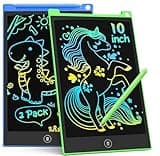 TECJOE 10 Inch 2 Pack LCD Writing Tablet, Colorful Doodle Board Drawing Tablet for Kids, Kids Travel Learning Toys Christmas Birthday Gifts for 3 4 5 6 7 8 Year Old Boys and Girls Toddlers