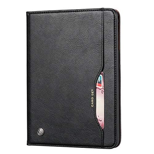LIYONG Tablet Case Cover Leather Stand Case for iPad 10.2 Knead Skin Texture Horizontal Flip Leather Case with Photo Frame & Holder & Card Slots & Wallet Bags Sleeves (Color : Black)