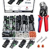 Seamaka 22 Kits 2Pin Waterproof Automotive Electrical Connectors Male&Female Automotive Replacement Electrical Accessories 22-14AWG with Ratchet Crimping Tool